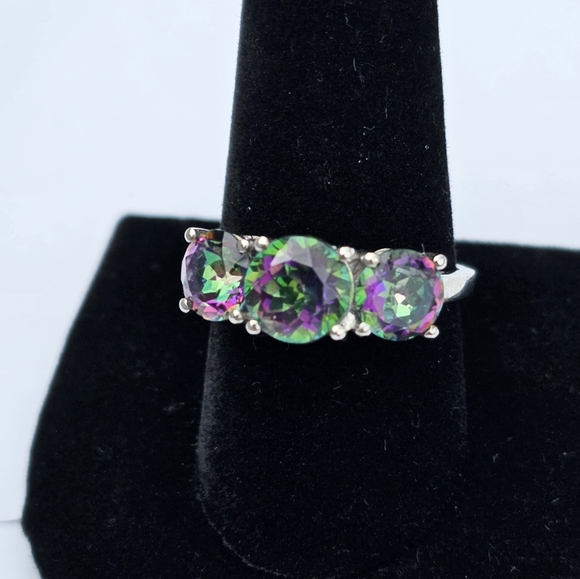 Colorful Mystic Topaz Sterling Silver Ring Size 10 NWT - Picture 8 of 11